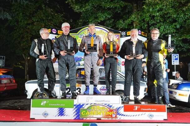 45.Rally Internazionale Casentino Il podio Rino Muradore e Cristina Delbello, Alessandro Pulz e Michele Ceretti Foto: Tamara Mizerit
