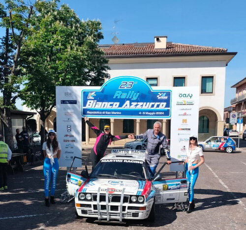 Leonardo Martinelli e Selena Ziani al traguardo del 23°Rally Bianco Azzurro