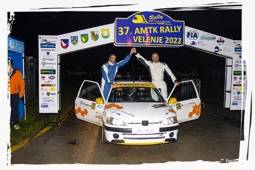 Albert Sosol e Marco Comar all'arrivo del Rally Velenje 2022