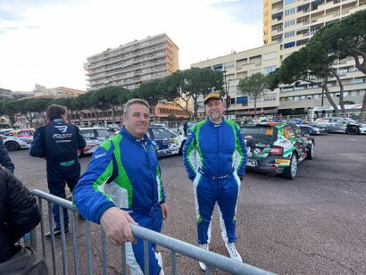 Federico Laurencich e Alberto Mlakar all'arrivo del 92°Rallye Monte Carlo (Foto: Stefano Sinigoi)