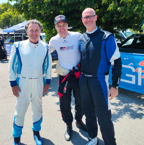 60.Rallye Antibes Côte d’Azur Nicola Frandoli e Alberto Grassi con Jari-Matti Latvala (al centro)