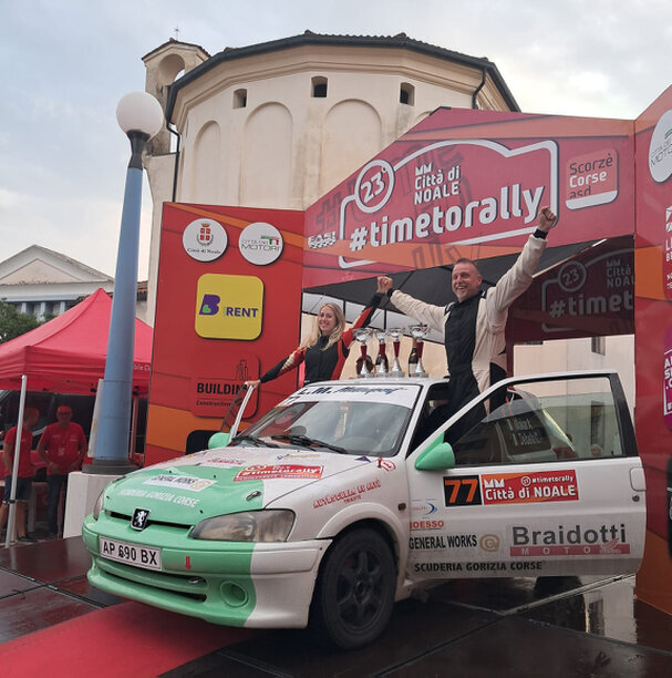 Alberto Mlakar e Cristina Delbello, Peugeot 106, vincono la Classe N2 al 23.Rally Città di Noale Foto: Andrea Rivis Alberto Mlakar e Cristina Delbello, Peugeot 106, vincono la Classe N2 al 23.Rally Città di Noale Foto: Andrea Rivis