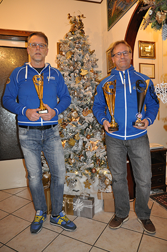 (Da sin. a destra) Fabrizio Colja e Alessandro Cepek vincono la Mitropa Rally Challenge Light Trophy